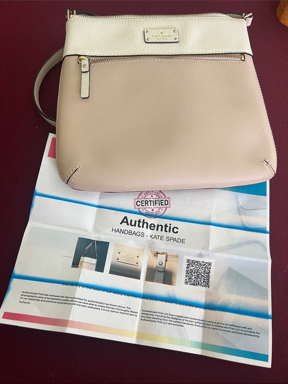 Kate Spade NWOT Grove Street Rima Colorblock Crossbody Bag - Beige/White